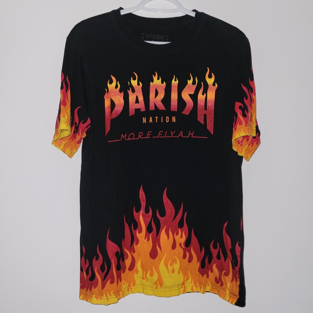Parish Nation More Fiyah T-Shirt Men's Size Large Short Sleeve